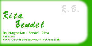rita bendel business card